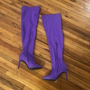 Ego Official purple thigh, high stiletto boot